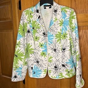 Vintage Requirements Floral Lightweight Long Sleeve Full Zip Golf Jacket Sz 14